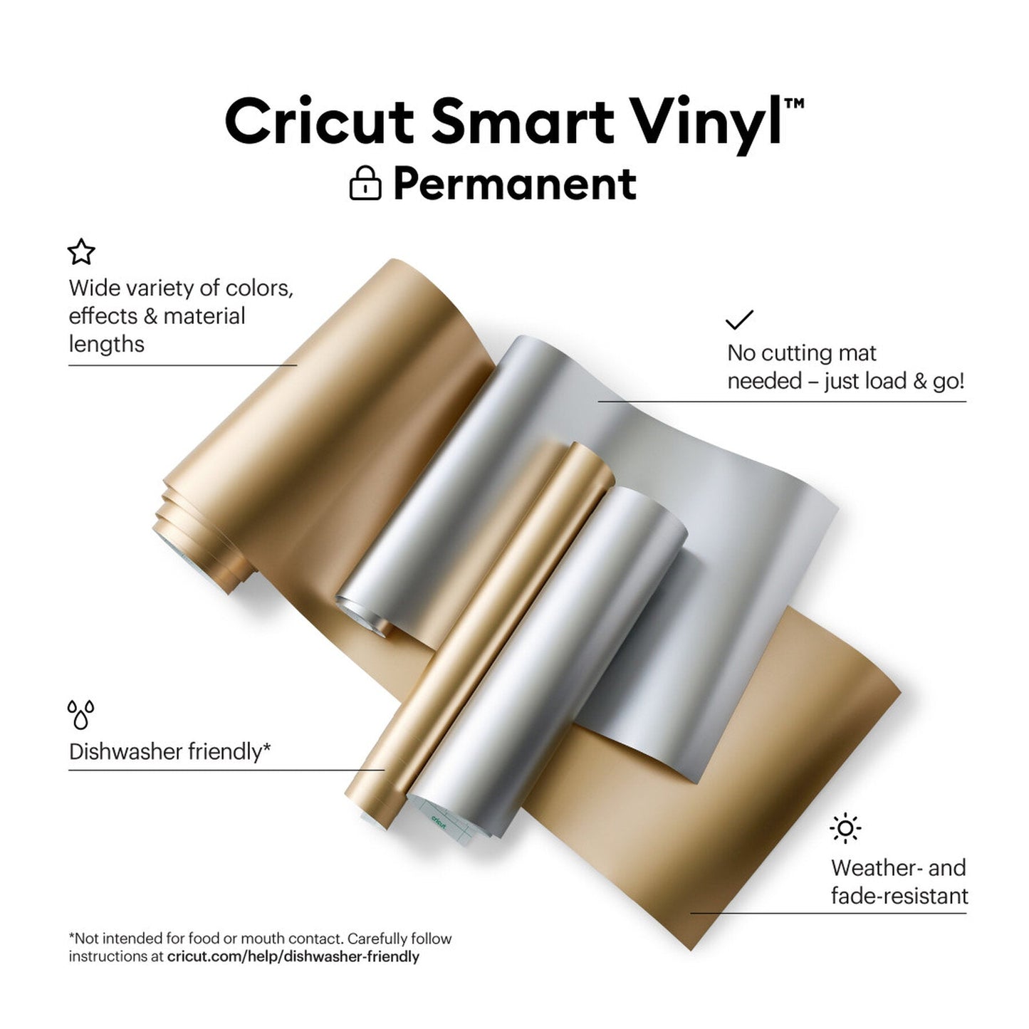 Cricut Smart Vinyl Permanent 33x91cm 1 sheet (Mat Silver)